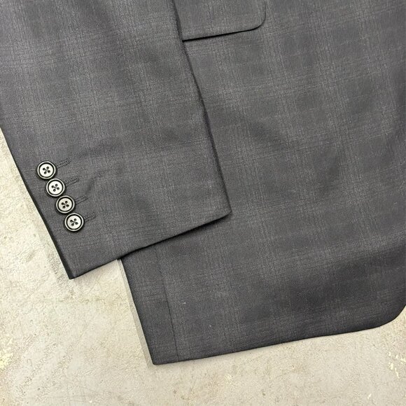 Coppley 1883 Blazer Reda Italy Super 130's Wool Check Sport Coat Grey 46L - Picture 3 of 9